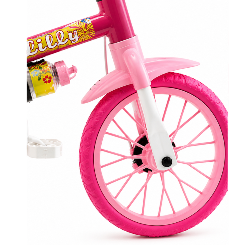 Bicicleta Cairu Aro 12 Feminino Flower Lilly Rosa/Branco-5e8576b4-8222-4720-9908-9b0cd8d50bc3