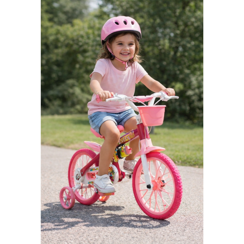 Bicicleta Cairu Aro 12 Feminino Flower Lilly Rosa/Branco-57573bd0-e8db-450b-ac45-6282cecc5531