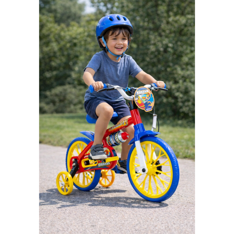 Bicicleta Cairu Aro 12 Masculino Fire/Water Man Vermelho/Azul-37d56244-22b0-4942-968c-39c3f94012cb