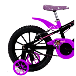 Bicicleta Cairu Aro 16 em ABS Feminino C-High Pro Mountain Bike Preto/Lilas