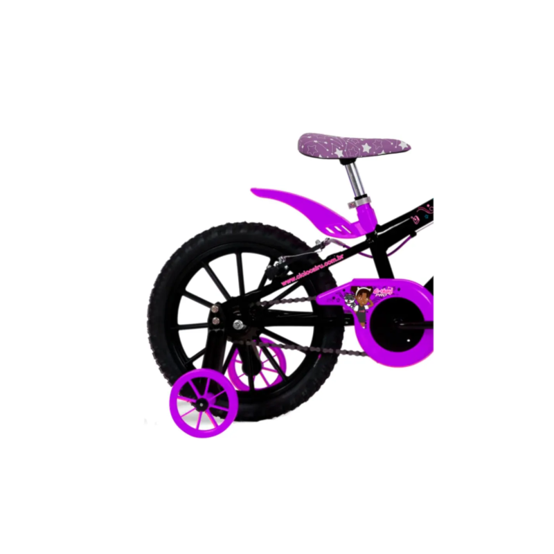 Bicicleta Cairu Aro 16 em ABS Feminino C-High Pro Mountain Bike Preto/Lilas