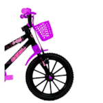 Bicicleta Cairu Aro 16 em ABS Feminino C-High Pro Mountain Bike Preto/Lilas
