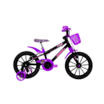 Bicicleta Cairu Aro 16 em ABS Feminino C-High Pro Mountain Bike Preto/Lilas