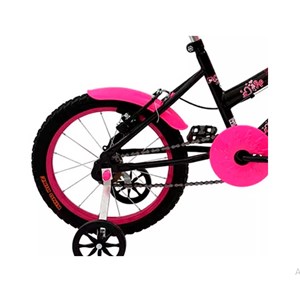 Bicicleta Cairu Aro 16 Feminino C-HIGH Preto/Pink