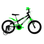 Bicicleta Cairu Aro 16 Masculina Racer Kids Preto/Verde