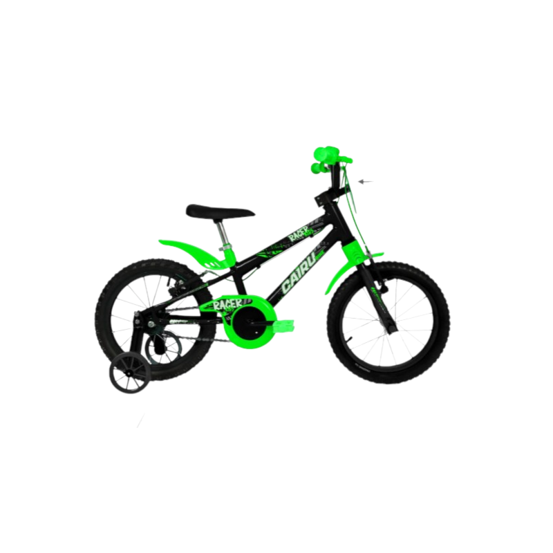 Bicicleta Cairu Aro 16 Masculina Racer Kids Preto/Verde