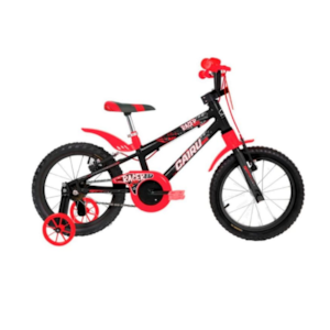 Bicicleta Cairu Aro 16 Masculino Racer Kids Preto/Vermelho