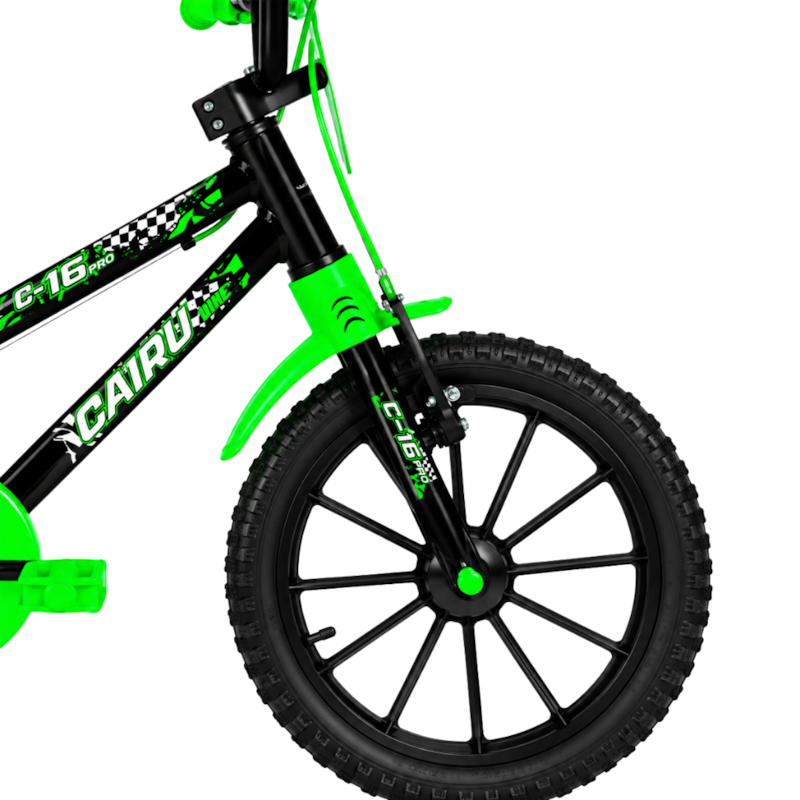 Bicicleta Cairu Aro 16 Mountain Bike Masculino Racer Kids Preto/Verde-2d4529b4-effc-4575-af8e-b3606d9ff2e7