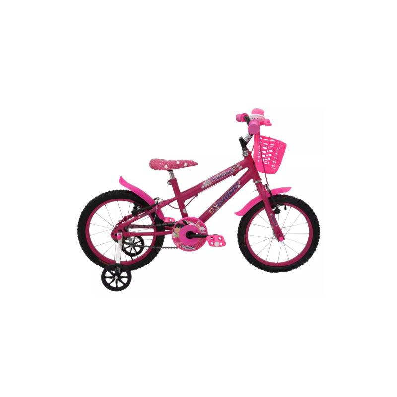 Bicicleta Cairu Aro 16 MTB Fadinha Preto/Pink