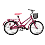 Bicicleta Cairu Aro 20 Genova com Cesto e Freio V-Brake Rosa/Pink