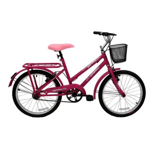 Bicicleta Cairu Aro 20 Genova com Cesto e Freio V-Brake Rosa/Pink