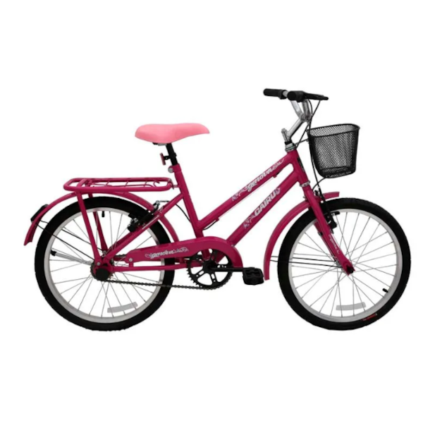 Bicicleta Cairu Aro 20 Genova com Cesto e Freio V-Brake Rosa/Pink-ea87073a-0c63-4531-9706-312cfa36aac3