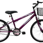 Bicicleta Cairu Aro 20 MTB REB Star Girl com Cesto Violeta