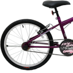 Bicicleta Cairu Aro 20 MTB REB Star Girl com Cesto Violeta