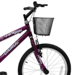 Bicicleta Cairu Aro 20 MTB REB Star Girl com Cesto Violeta