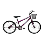 Bicicleta Cairu Aro 20 MTB REB Star Girl com Cesto Violeta