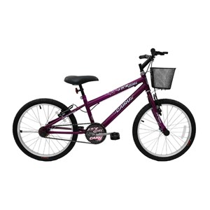 Bicicleta Cairu Aro 20 MTB REB Star Girl com Cesto Violeta