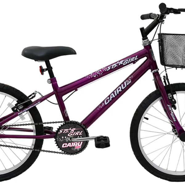 Bicicleta Cairu Aro 20 Star Girl REB Mountain Bike com Cesto Violeta-38c8a37f-0fb8-43ba-9495-c4b590bcee24
