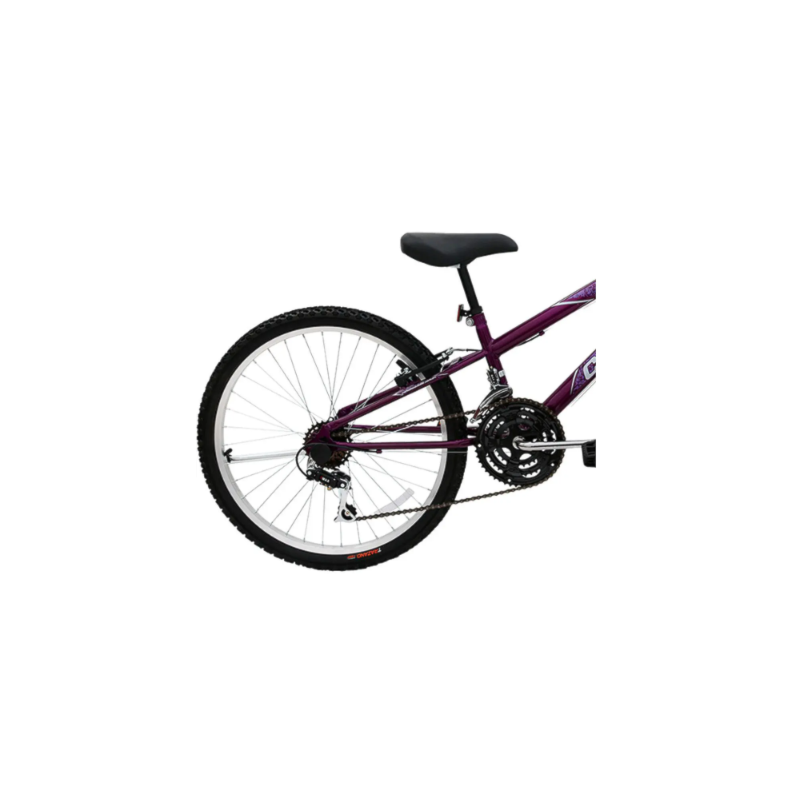 Bicicleta Cairu Aro 24 Bella com 21 Machas REB Mountain Bike com Cesto Violeta/Preto