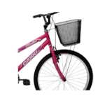 Bicicleta Cairu Aro 24 Bella REB Mountain Bike com Cesto Pink/Preto