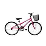 Bicicleta Cairu Aro 24 Bella REB Mountain Bike com Cesto Pink/Preto
