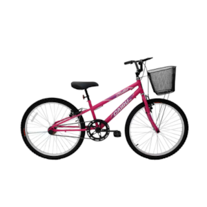 Bicicleta Cairu Aro 24 Bella REB Mountain Bike com Cesto Pink/Preto