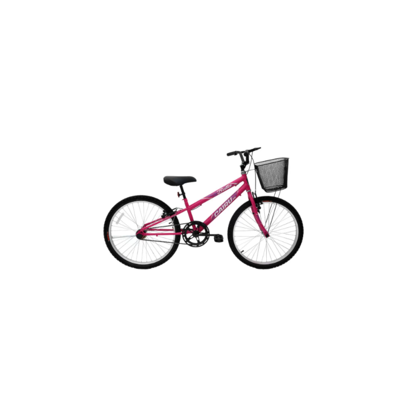 Bicicleta Cairu Aro 24 Bella REB Mountain Bike com Cesto Pink/Preto
