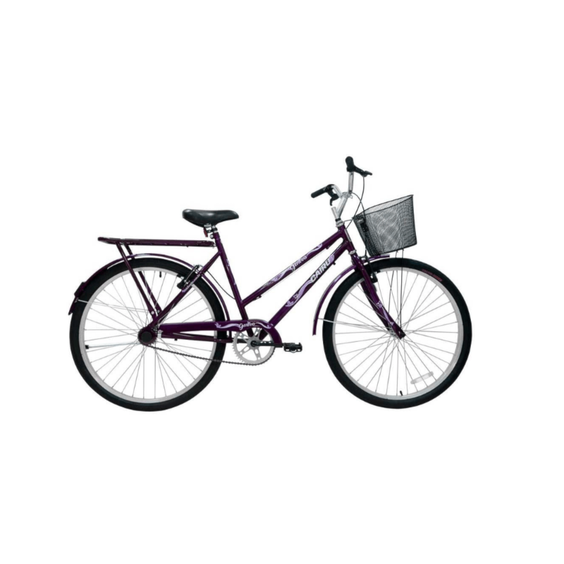 Bicicleta Cairu Aro 24 Genova com Cesto e Freio V-Brake Violeta