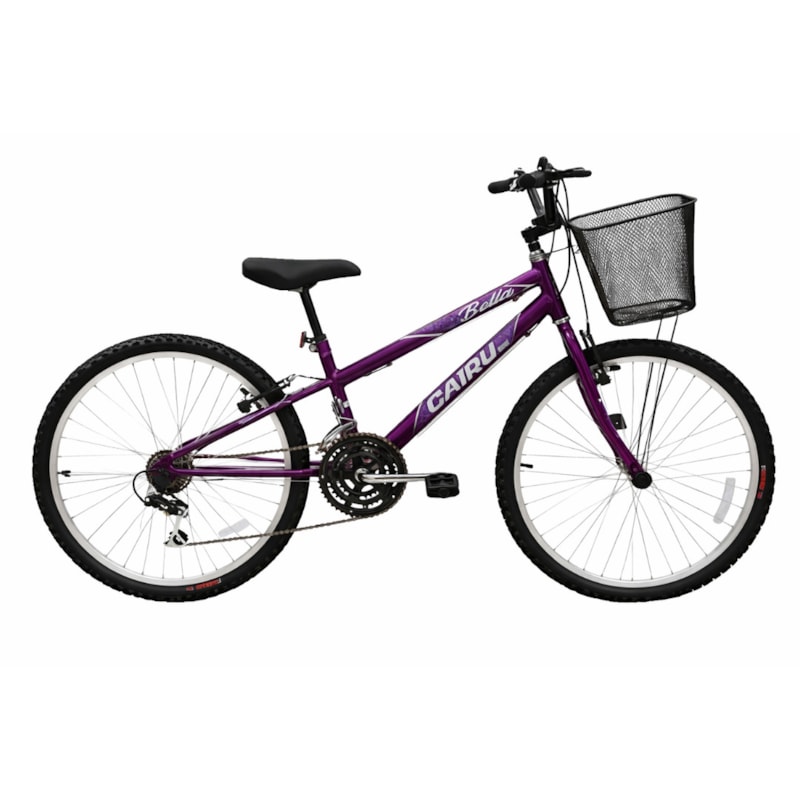 Bicicleta Cairu Aro 24 Mountain Bike REB com 21 Machas Bella com Cesto Violeta/Preto-e5b7a9a7-a001-4ecf-8f0f-5c06e34311cf