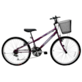 Bicicleta Cairu Aro 24 Mountain Bike REB com 21 Machas Bella com Cesto Violeta/Preto-54742685-2175-4312-9058-6ac099d8d10f