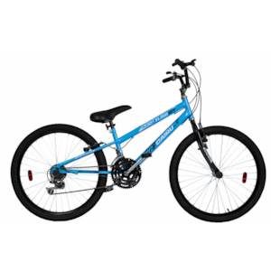 Bicicleta Cairu Aro 24 Mountain Bike REB com 21 Machas Flash Boy Azul