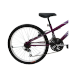 Bicicleta Cairu Aro 24 MTB 21 Machas Bella REB com Cesto Violeta/Preto