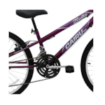 Bicicleta Cairu Aro 24 MTB 21 Machas Bella REB com Cesto Violeta/Preto