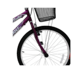 Bicicleta Cairu Aro 24 MTB 21 Machas Bella REB com Cesto Violeta/Preto