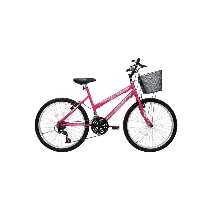 Bicicleta Cairu Aro 26 Bella Mountain Bike com Cestao Rosa/Pink