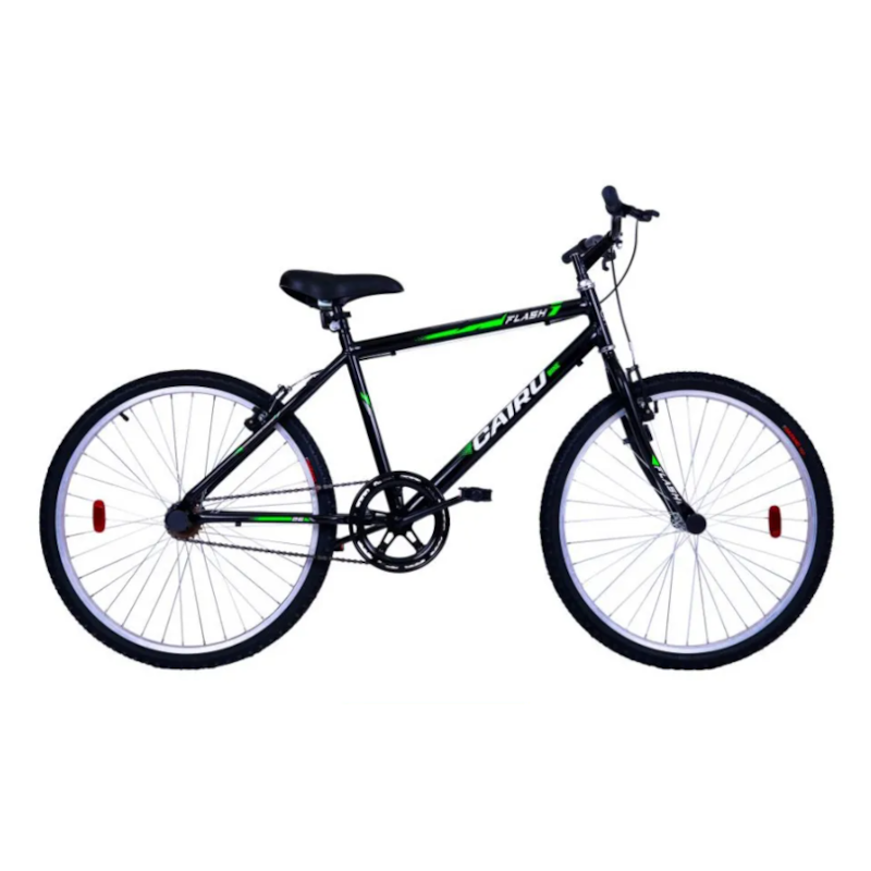 Bicicleta Cairu Aro 26 Flash sem Marcha Mountain Bike Preto/Verde
