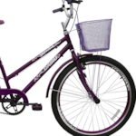 Bicicleta Cairu Aro 26 Genova Personal com Cesto e Freio V-Brake Violeta 