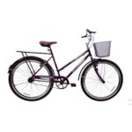 Bicicleta Cairu Aro 26 Genova Personal com Cesto e Freio V-Brake Violeta 