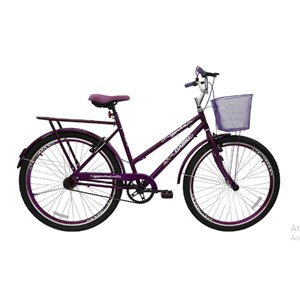 Bicicleta Cairu Aro 26 Genova Personal com Cesto e Freio V-Brake Violeta 