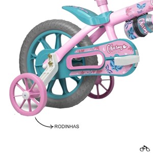 Bicicleta Cairu Feminina Aro 12 Charm Rosa