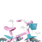 Bicicleta Cairu Feminina Aro 12 Charm Rosa