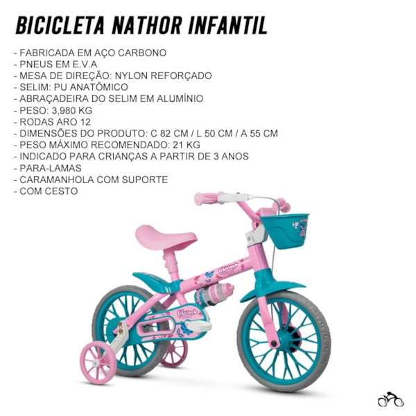 Bicicleta Cairu Feminina Aro 12 Charm Rosa-3fccf0fe-6c09-4fe5-9c0a-72414dd8f411