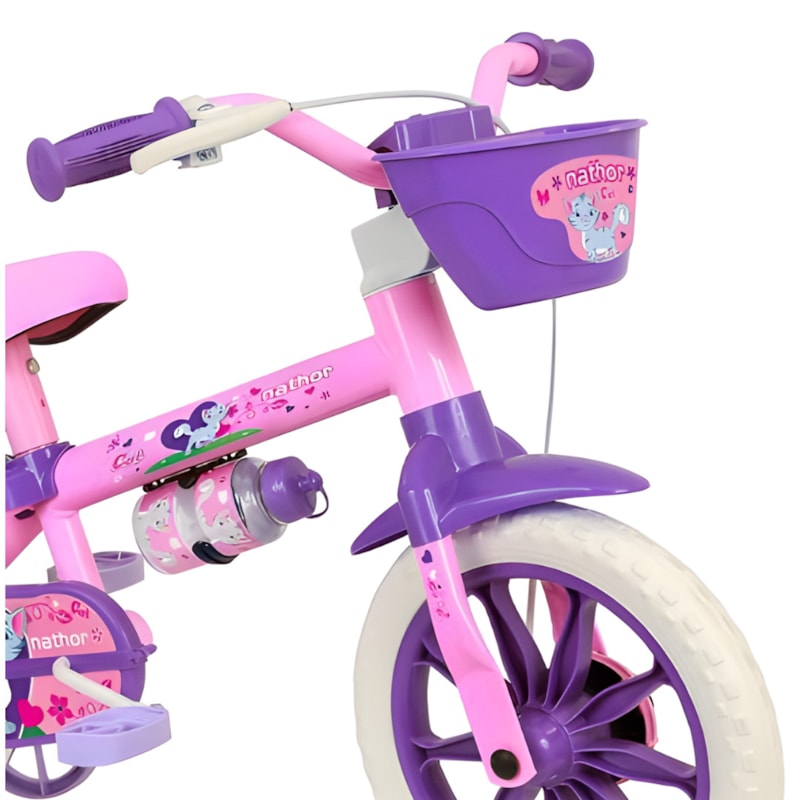 Bicicleta Cairu Feminino Aro 12 Cat Rosa com Selim em PU-977701b1-5001-4f0b-be29-a34a6ac53373