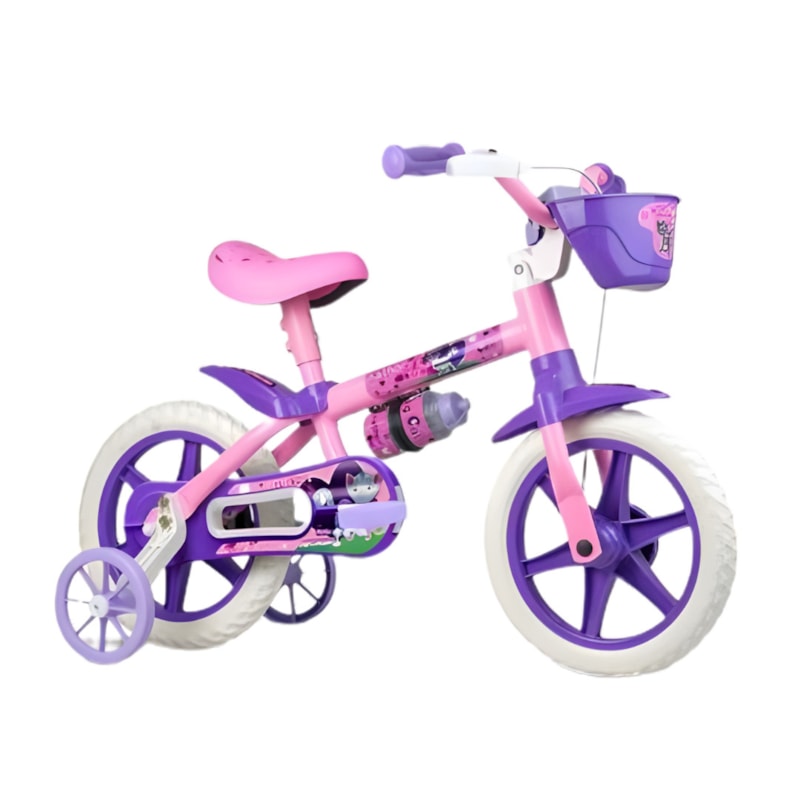 Bicicleta Cairu Feminino Aro 12 Cat Rosa com Selim em PU-36aa9301-e8c2-4f47-8b81-6eafcc159663