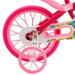 Bicicleta Cairu Infantil Feminino Aro 12 Flower Lilly Rosa/Branco 
