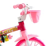 Bicicleta Cairu Infantil Feminino Aro 12 Flower Lilly Rosa/Branco 