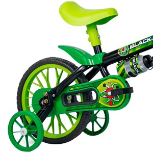 Bicicleta Cairu Infantil Masculina Black Aro 12 Preto/Verde Lion 