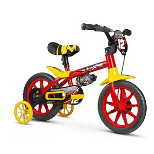 Bicicleta Cairu Masculino Aro 12 Motor x Vermelho/Amarelo