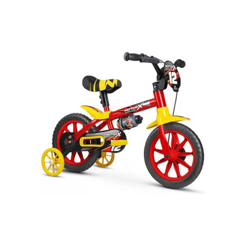 Bicicleta Cairu Masculino Aro 12 Motor x Vermelho/Amarelo