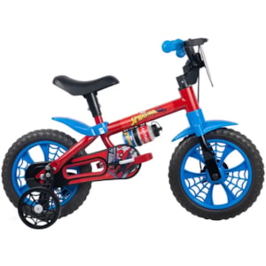 Bicicleta Infantil Cairu Aro 12 Masculina Spider-Man Vermelho/Azul Modelo 7421